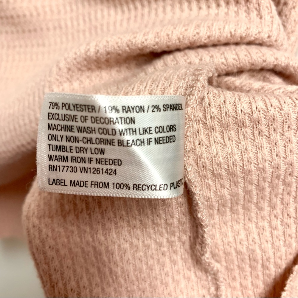 wild fable Cropped Waffle-Knit Hoodie in Blush Color Not Like Pink Shown. - Picture 9 of 9